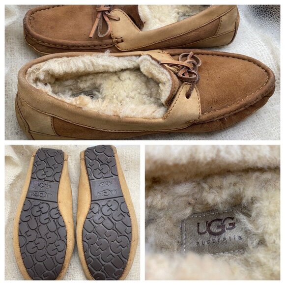 UGG Slippers  Men’s Size 11  5102 Moc Slip On Tan Rubber Soles main image 4